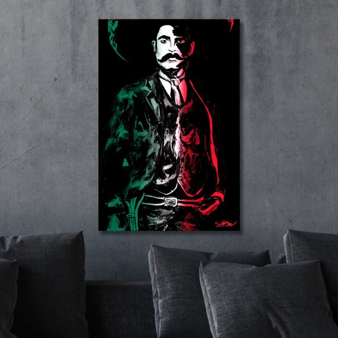 Emiliano Zapata Canvas Wall Art Print Home Decor Mexican Etsy