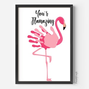You Are Flamazing Printable Handprint Craft For Kids, Flamingo Handprint Gift, DIY Activity For Child, Handprint Activity for Toddlers