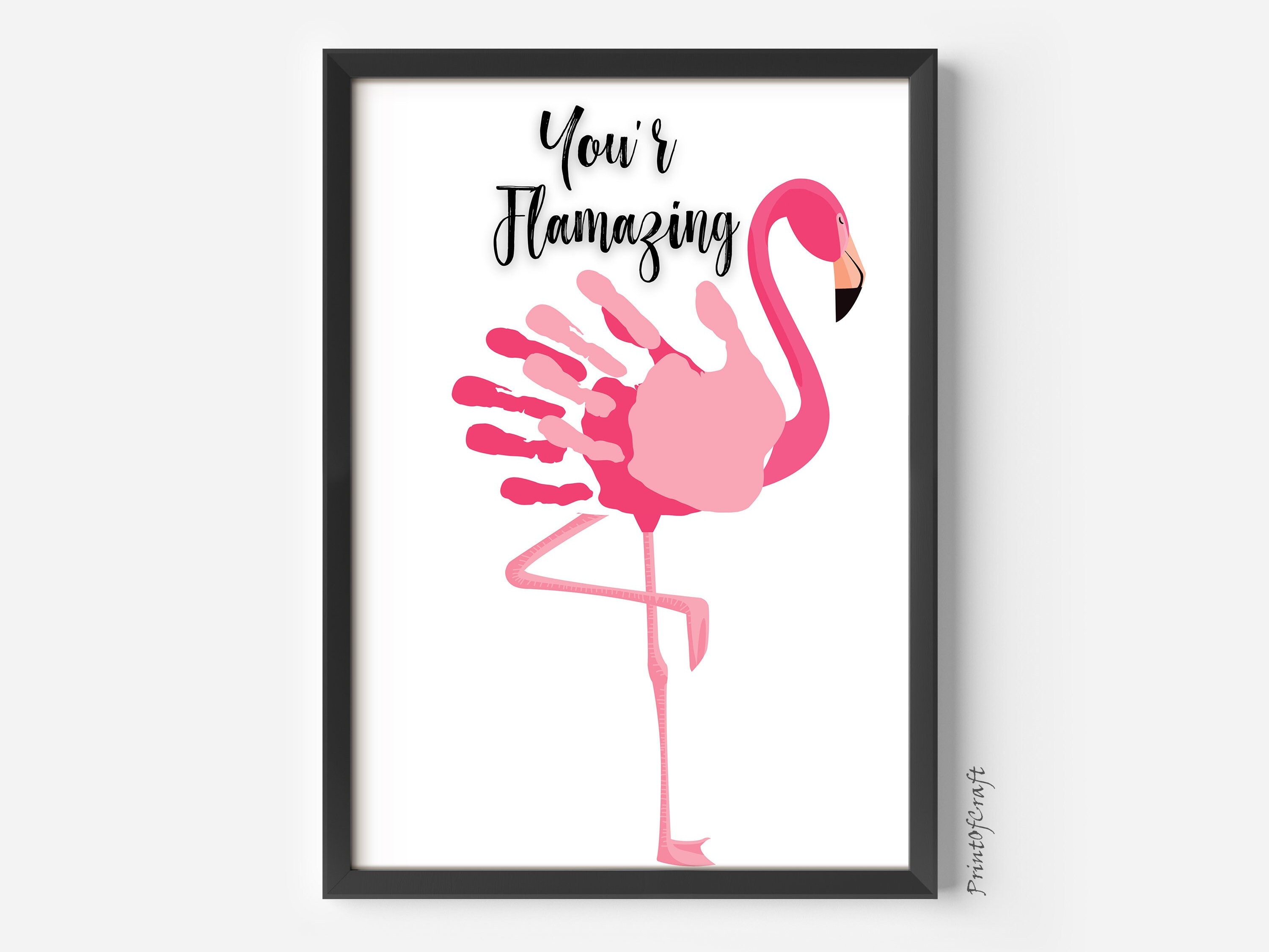 Flamingo handprint deals
