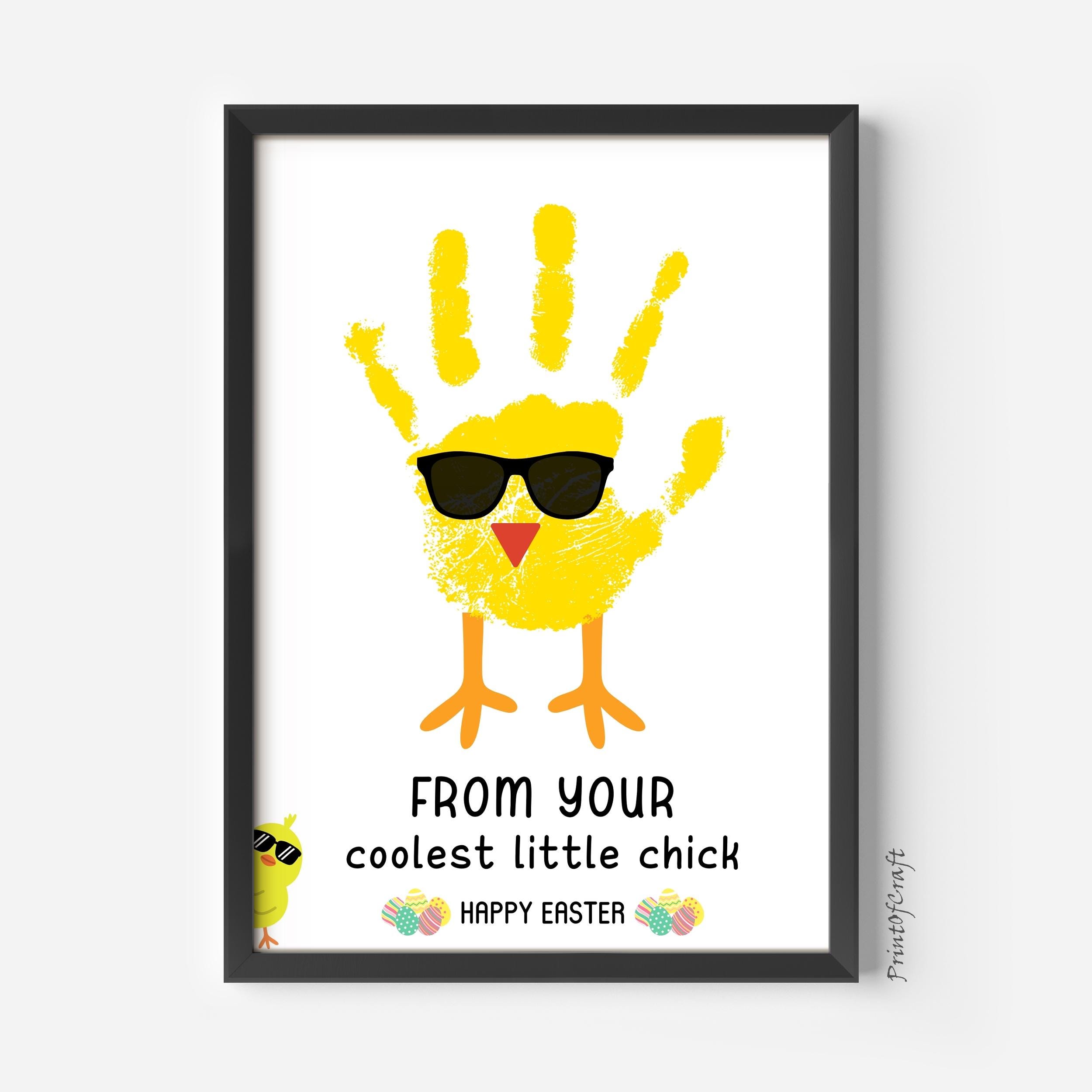 Easter Chicken Handprint Art, Toddler Handprint Keepsake, Easter…