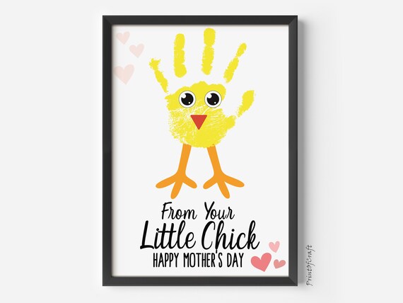 Mother's Day Gift, Printable Handprint Crafts From Kids, Set Of 5 Prints, Personalized Gift For Mom, Preschool Toddler Card Template