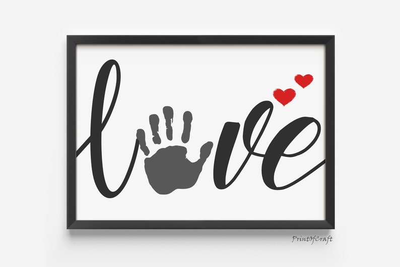 Valentines Day Footprint Handprint, Love Handprint Art Craft, Preschool ...