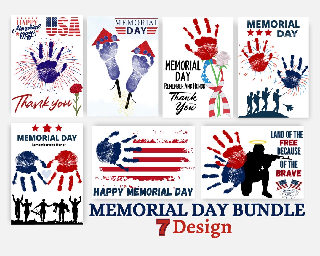 Memorial Day Handprint Footprint Craft Preschool Handprint