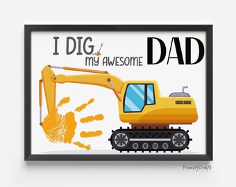 Fathers Day Craft Handprint Art, Father's Day Dad Handprint Footprint, Baby Kids Toddler Craft, Preschool Keepsake Memory, DIY Craft Card