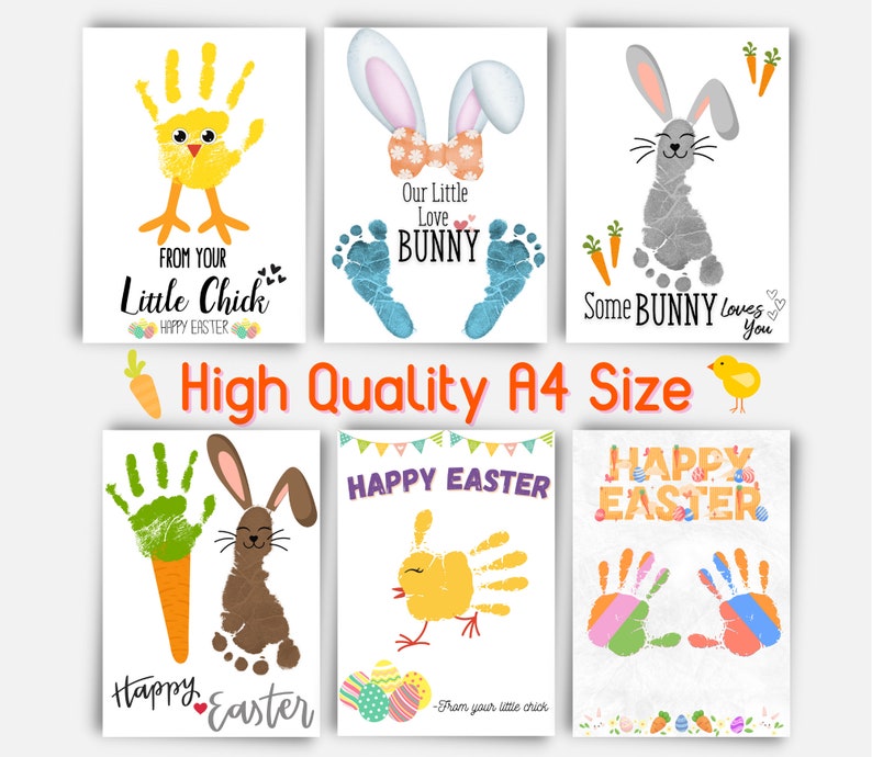 Easter Handprint Footprint Bundle Craft Easter Handprint Art Etsy