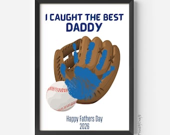 Daddy Father Handprint Footprint Craft, Daddy Handprint Gift, Dad Handprint Footprint DIY Art, Preschool Kids Handprint, Baby Toddler Craft