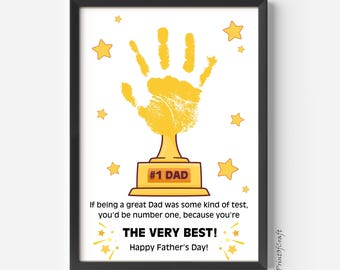 Father's Day Handprint Art: DIY Kids Craft (Digital Download A4 JPEG)