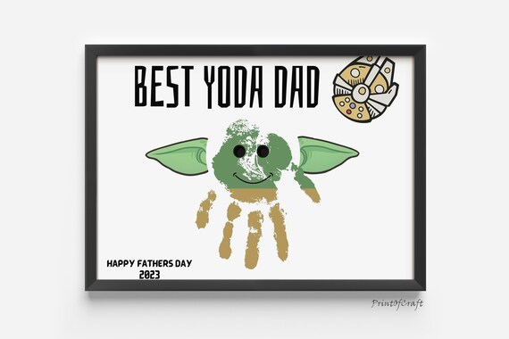 Dad Handprint Footprint, Father's Day Handprint Craft, Daddy Handprint Art Craft, Babby Toddler Keepsake, Printable Father's Day Art Craft
