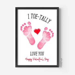 Valentinstag Handabdruck Art Craft Vorlage, Ich liebe dich Printable, DIY Herz Baby Kleinkind Handabdrücke Ich Liebe Dich Vorschul Geschenke