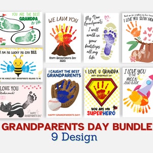 Manualidades para el Día de los Abuelos, Huella de Mano para el Día de los Abuelos, Tarjeta de Regalo para el Día de los Abuelos, Actividad Imprimible para Abuelos