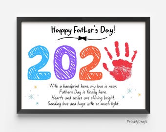 2025 Father’s Day Handprint Craft With Poem – Love You Dad Instant Download – Kids Printable Gift for Dad – DIY Father’s Day Card from Child