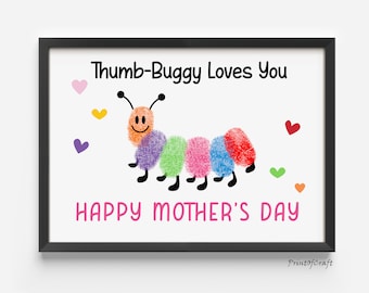 Mothers Day Fingerprint Handprint Art, Mothers Day Handprint Footprint Craft, Mom Handprint Kids DIY Preschool, Baby Toddler Keepsake Print