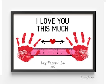 Valentines Day Handprint Footprint Craft, Love Handprint Art Craft, Grandma Valentine Day Baby Gift, Valentines Day DIY Card, Toddler Craft