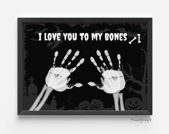 Halloween Handprint Art Craft, Footprint Art For Hallowen From Baby Todler Kids, Happy Halloween Keepsake Craft Handprint Footprint DIY Kit,
