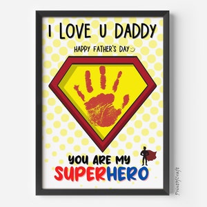 Handabdruck Kunst Vatertag, Handabdruck Kunst Für Vatertag, Geschenk Handabdruck Vatertag, Handabdruck Fußabdruck Papa, Kinder Basteln