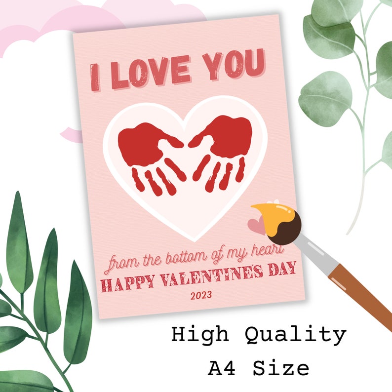 Valentines Day Footprint Handprint Craft, Love Heart Art Craft ...