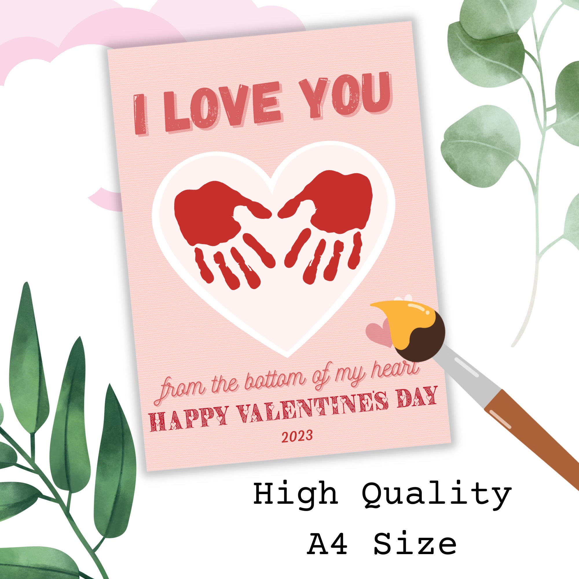 Valentines Day Footprint Handprint Craft, Love Heart Art Craft ...
