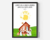 Christmas Handprint Art Craft, Nativity Christmas Footprint Activity, Christmas Baby Gift Crafts