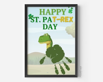 St Patrick's Day Handprint Footprint Craft, St Patrick's Day Handprint Footprint DIY Card, Preschool Printable Memory Keepsake Gift, Baby
