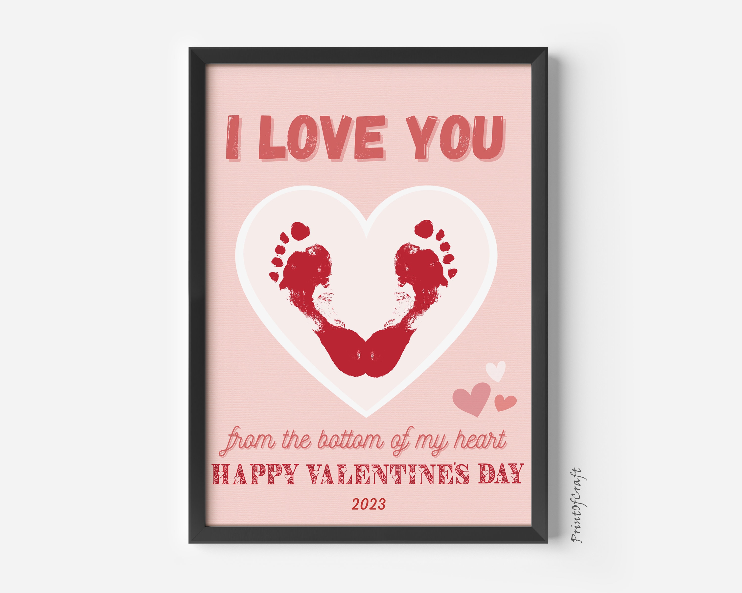 Valentines Day Footprint Handprint Craft, Love Heart Art Craft ...