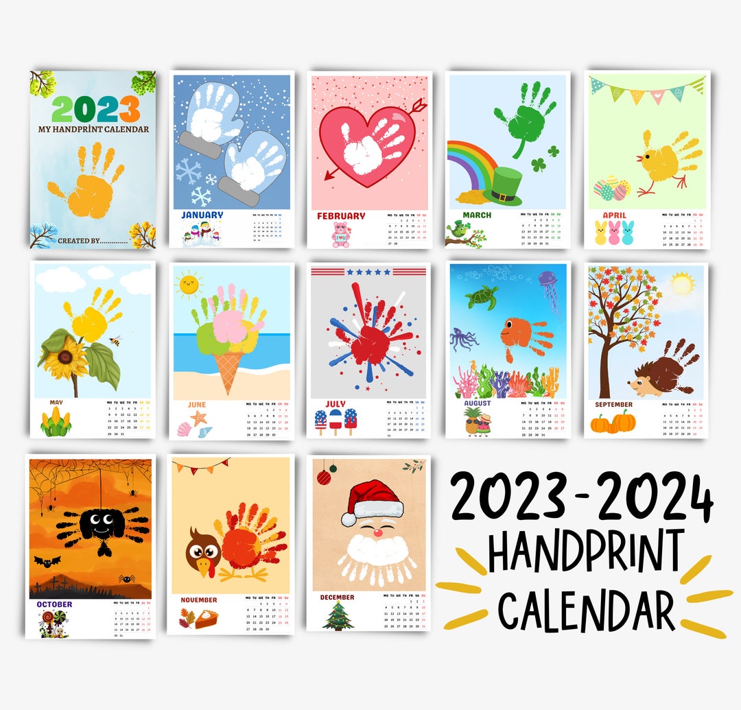 20232024 Handprint Calendar Footprint Handprint Art Craft Etsy