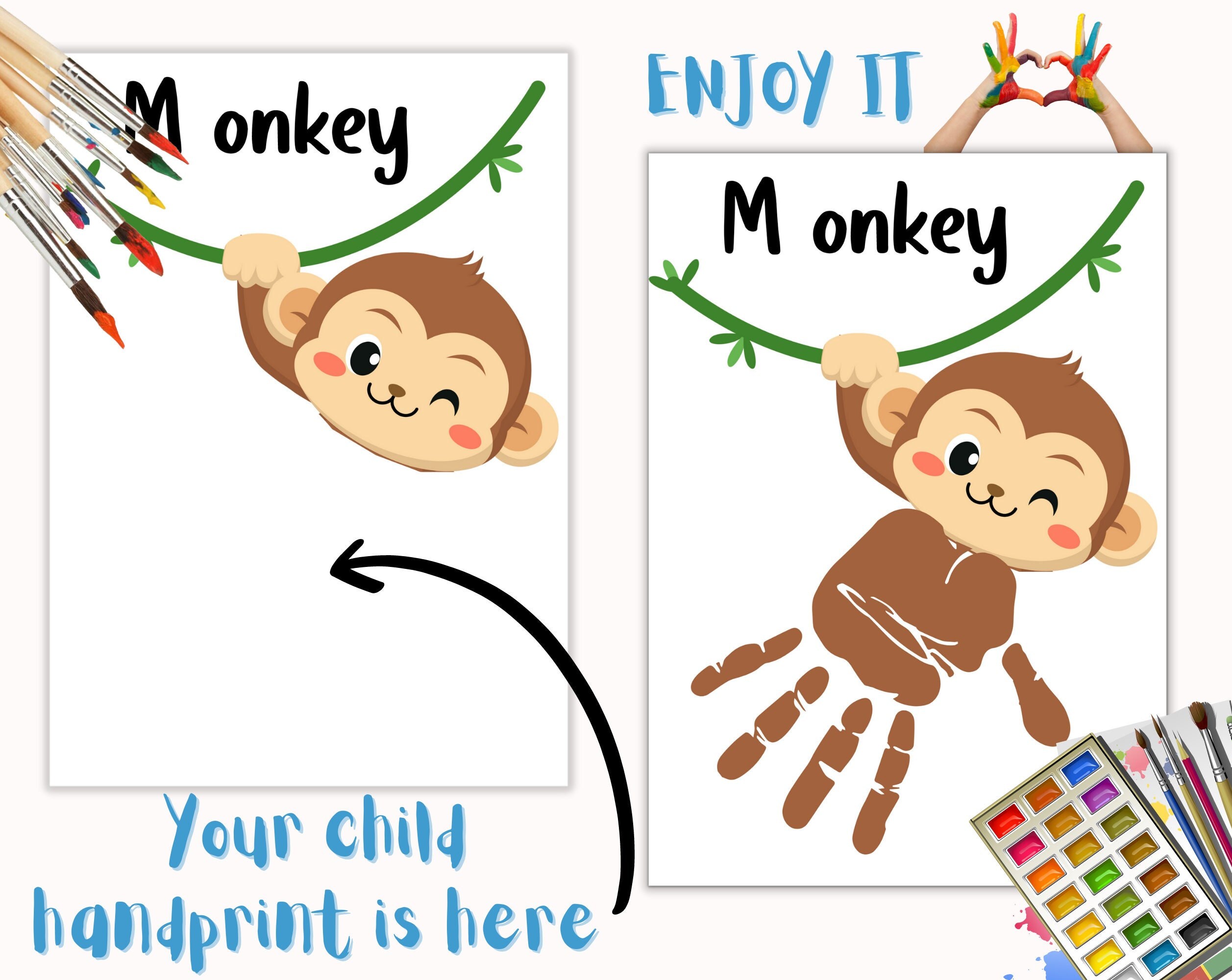 Alphabet Handprint Art Printable Craft, My Handprint Footprint Book ...