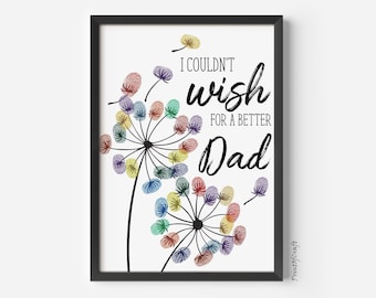 Manualidad de huella de papá, arte de huella de mano para el Día del Padre, manualidad imprimible de huella de papá, manualidades para niños pequeños, recuerdo para bebé