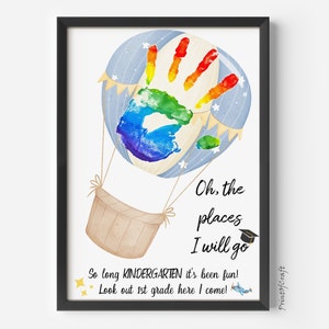 Kindergarten GraduationHandprint Art Craft, Handprint Footprint Kindergarten, Graduation Printable Kids Baby DIY Preschool Activity Card