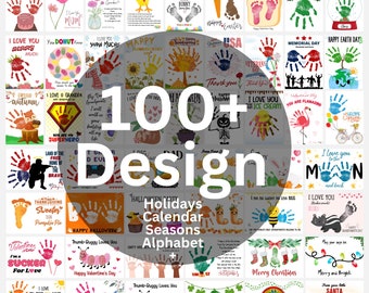 Mega Handprint Craft Bundle, Handprint Craft, Craft for Kids Toddler, Pre K Craft, Keepsake Craft, Holiday Handprint Craft, Printable Cards