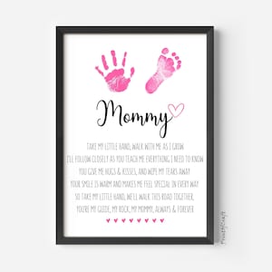 Muttertag Mama Gedicht Handabdruck Art Craft, Valentinstag druckbare Geschenkkarte, Ich liebe dich Handabdruck Kinder DIY Kleinkind Aktivität druckbar