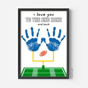 Fußball Vatertags Handabdruck Handwerk – I Love You Dad Sofort Download – Kinder druckbares Geschenk für Papa – DIY Vatertagskarte vom Kind