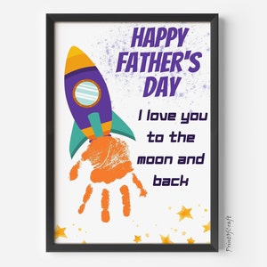 Father&#39;s Day Handprint Dad Art, Toddler Handprint Keepsake, Daddy Handprint Card, Baby Keepsake Memory, Kids Preschool Handprint, DIY Craft