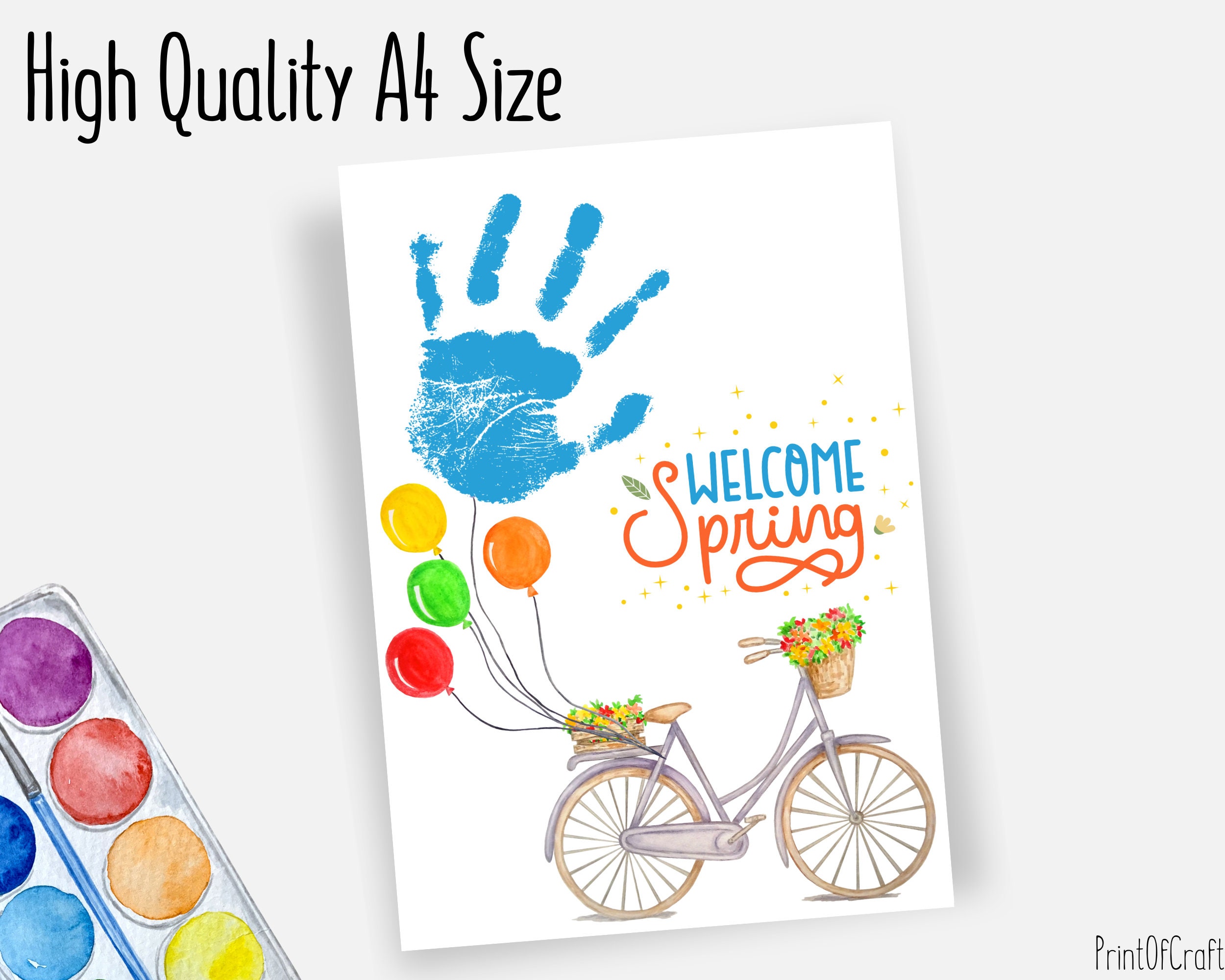 Spring Handprint Footprint Bundle Craft Spring Handprint Art - Etsy