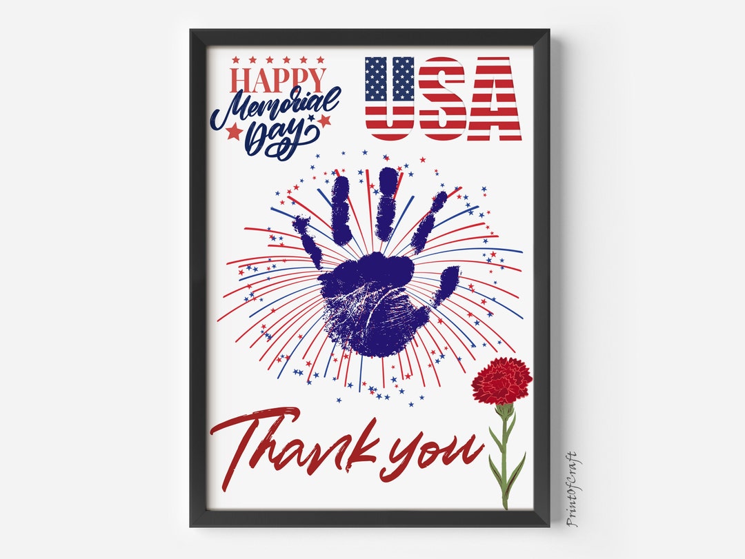 Memorial Day Handprint Footprint Craft Digital Print