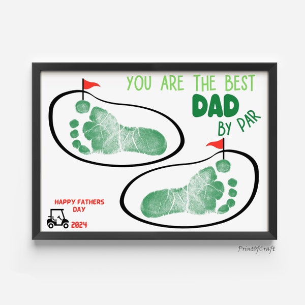 Dad Footprint Handprint Craft For Fathers Day Gift, Printable Kids Handprint Art Daddy, Handprint For Fathers Day, DIY Baby Toddler Keepsake