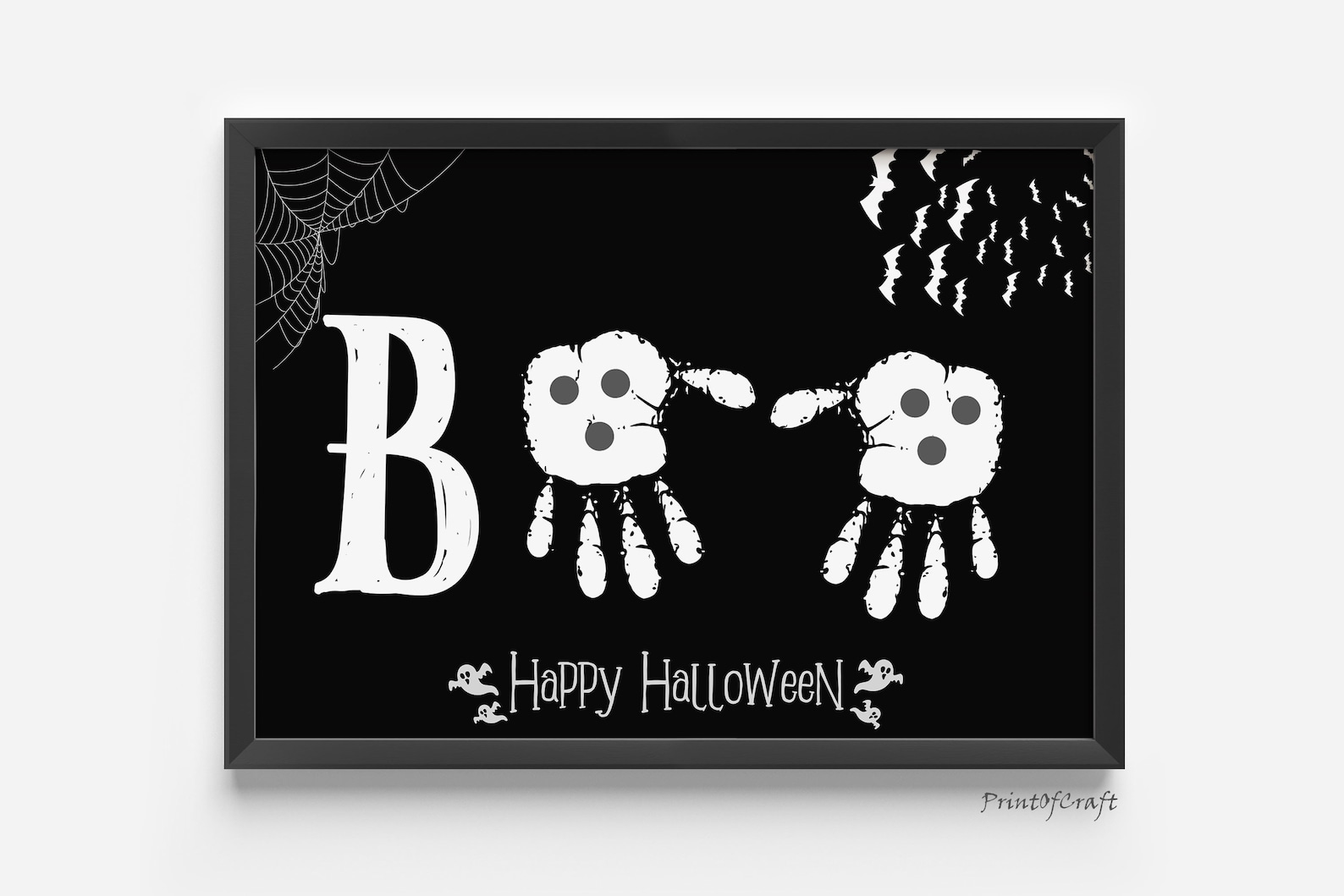 Boo Halloween Art Craft Keepsake, Printable Handprint Art Craft, Ghost ...