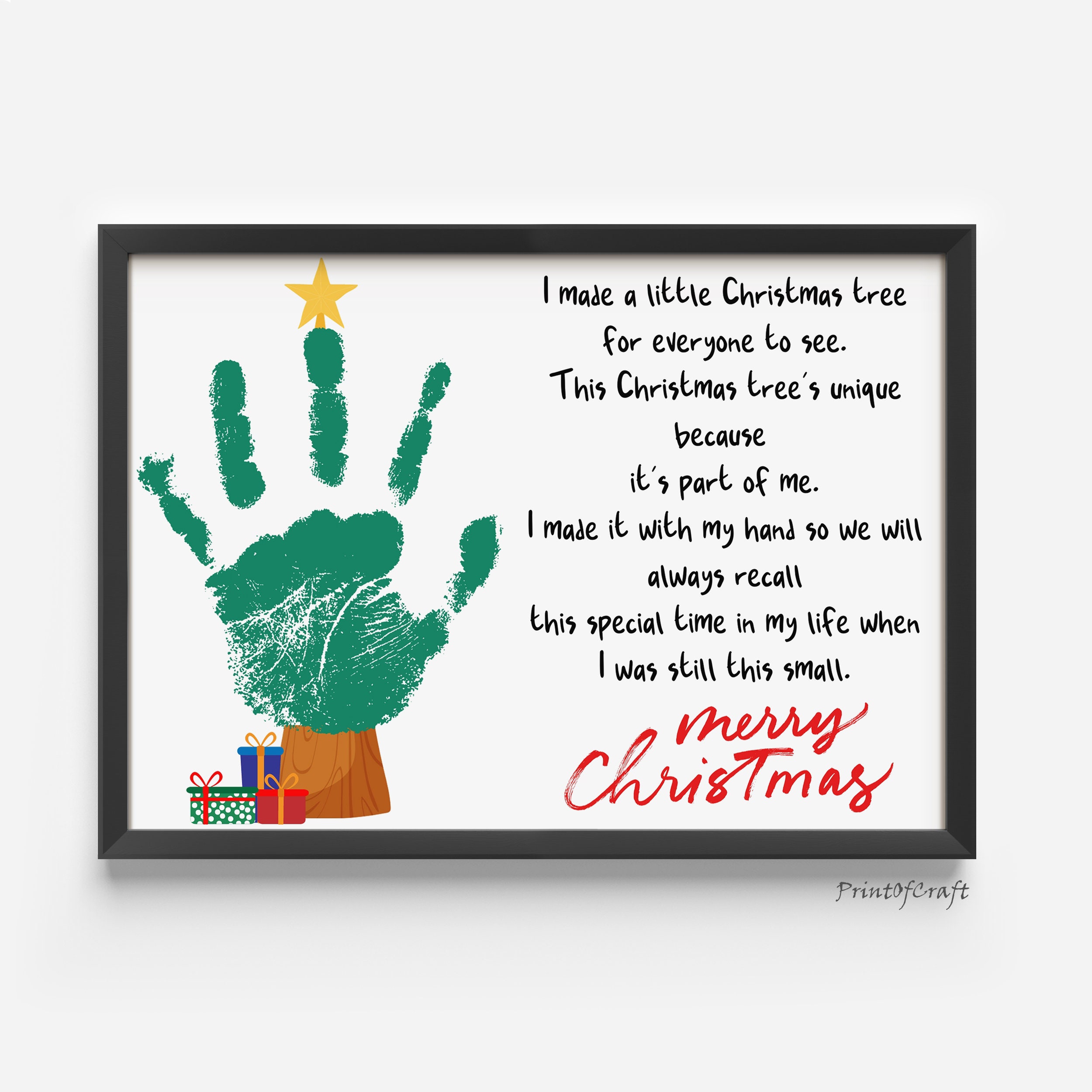 christmas tree handprint poem - etsy denmark