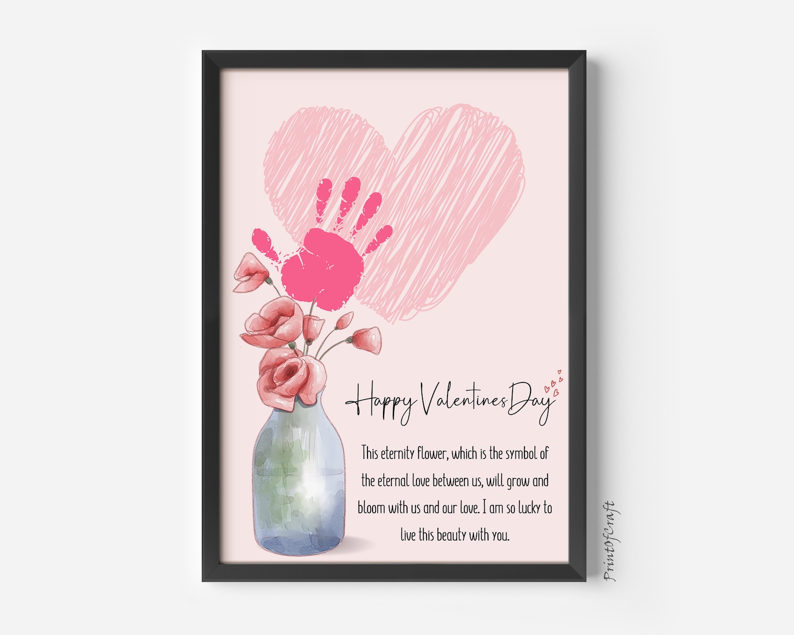Valentines Day Handprint Footprint Craft, Love Handprint Art Craft ...