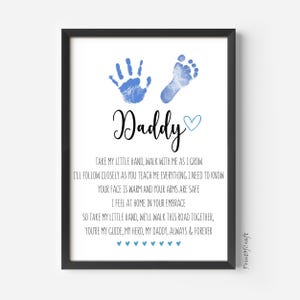 Artisanat d'art empreinte de main poème papa fête des pères, carte-cadeau imprimable fête des pères, je t'aime papa empreinte de main enfants bambin bébé activité imprimable