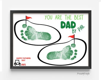 Papa Fußabdruck Handabdruck Handwerk für das Vatertagsgeschenk, druckbare Kinder Handabdruck Kunst Papa, Handabdruck für den Vatertag, DIY Baby Kleinkind Andenken