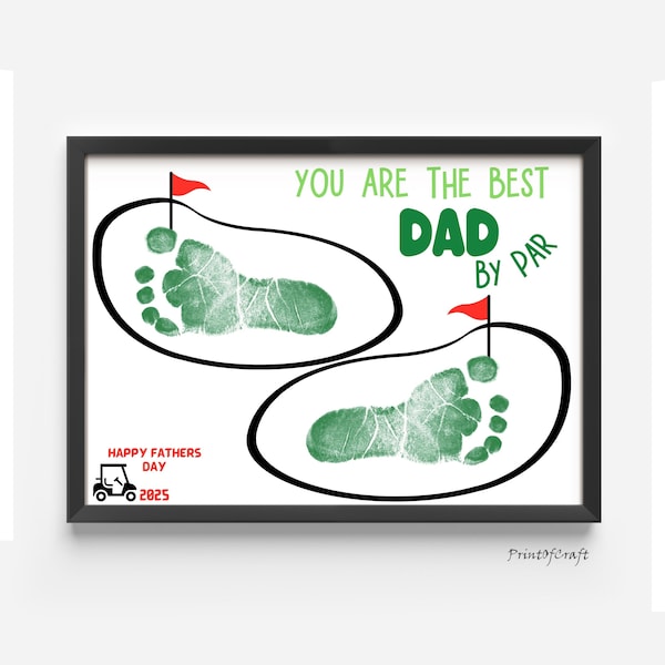 Dad Footprint Handprint Craft For Fathers Day Gift, Printable Kids Handprint Art Daddy, Handprint For Fathers Day, DIY Baby Toddler Keepsake