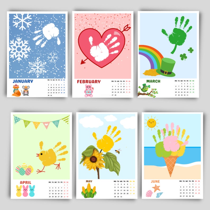 Free Printable Handprint Calendar 2024 Printable Templates Free