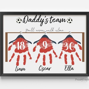 Daddy Handprint Art Craft Fathers Day, Handprint Footprint Father's Day, Printable Handprint Gift, Keepsake Toddler Memory, Kids DIY Craft