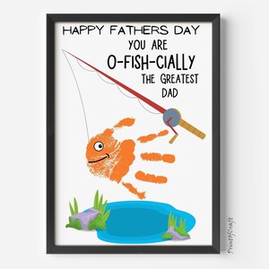 Dad Handprint Footprint Craft, Handprint Art Father's Day, Kids Baby Toddler Keepsake Handprint, Dad Handprint Gift Kids, Grandpa Handprint