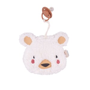 Pacifier holder/cuddly toy teddy ecru image 1