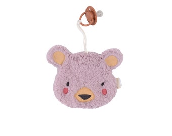 Pacifier holder/cuddly toy teddy pink