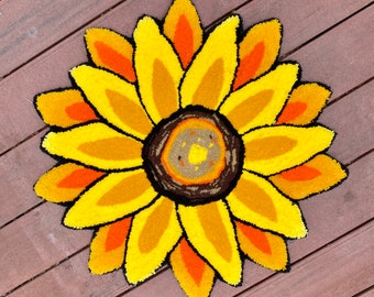 Sunflower Tufted Rug - Etsy