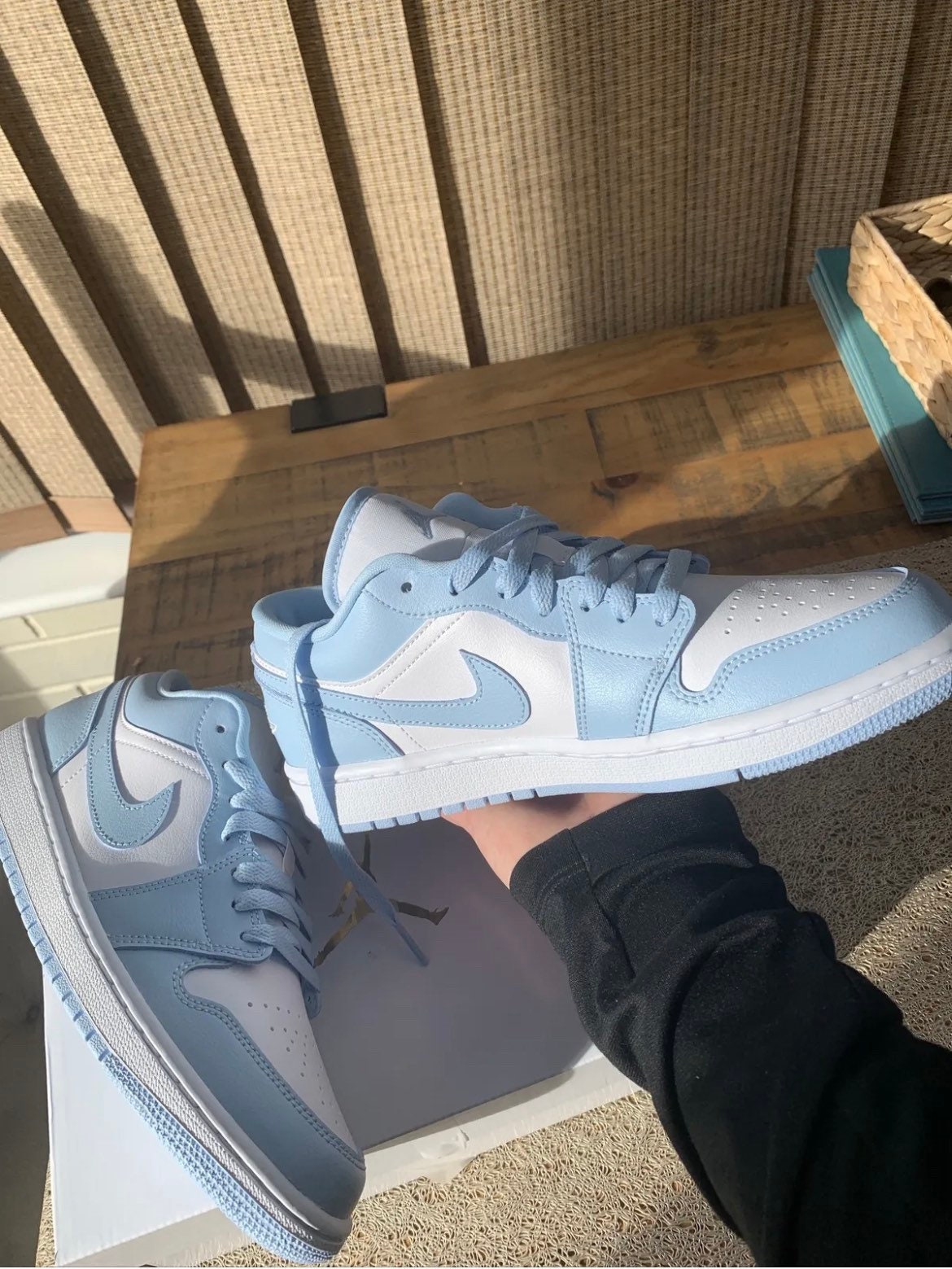 Nike Air Jordan 1 Low Aluminium Blue White Ice UK 3 US 5.5 Etsy