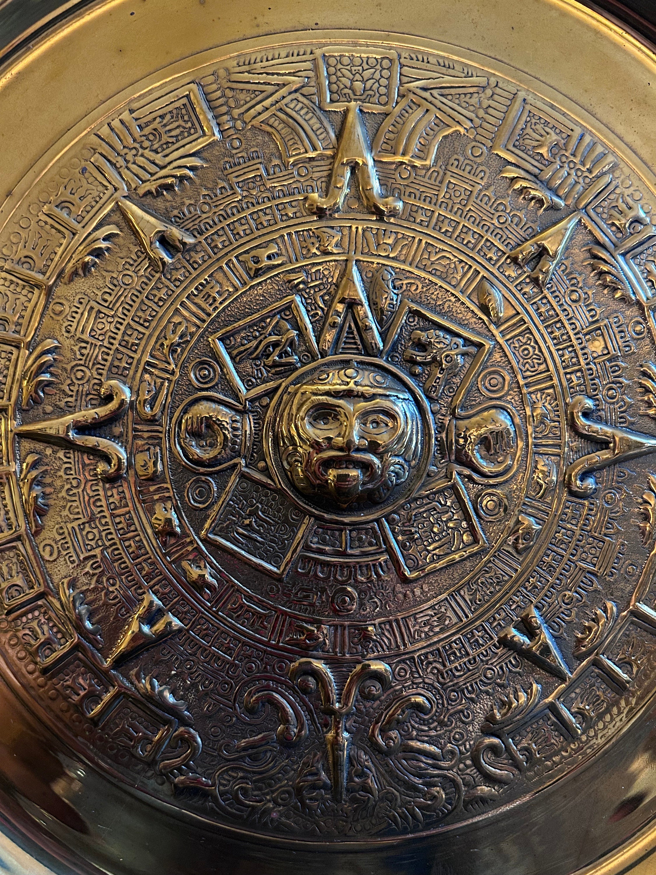 Vintage Aztec Mayan Brass Plate, Home Decor (11 Inch) - Etsy