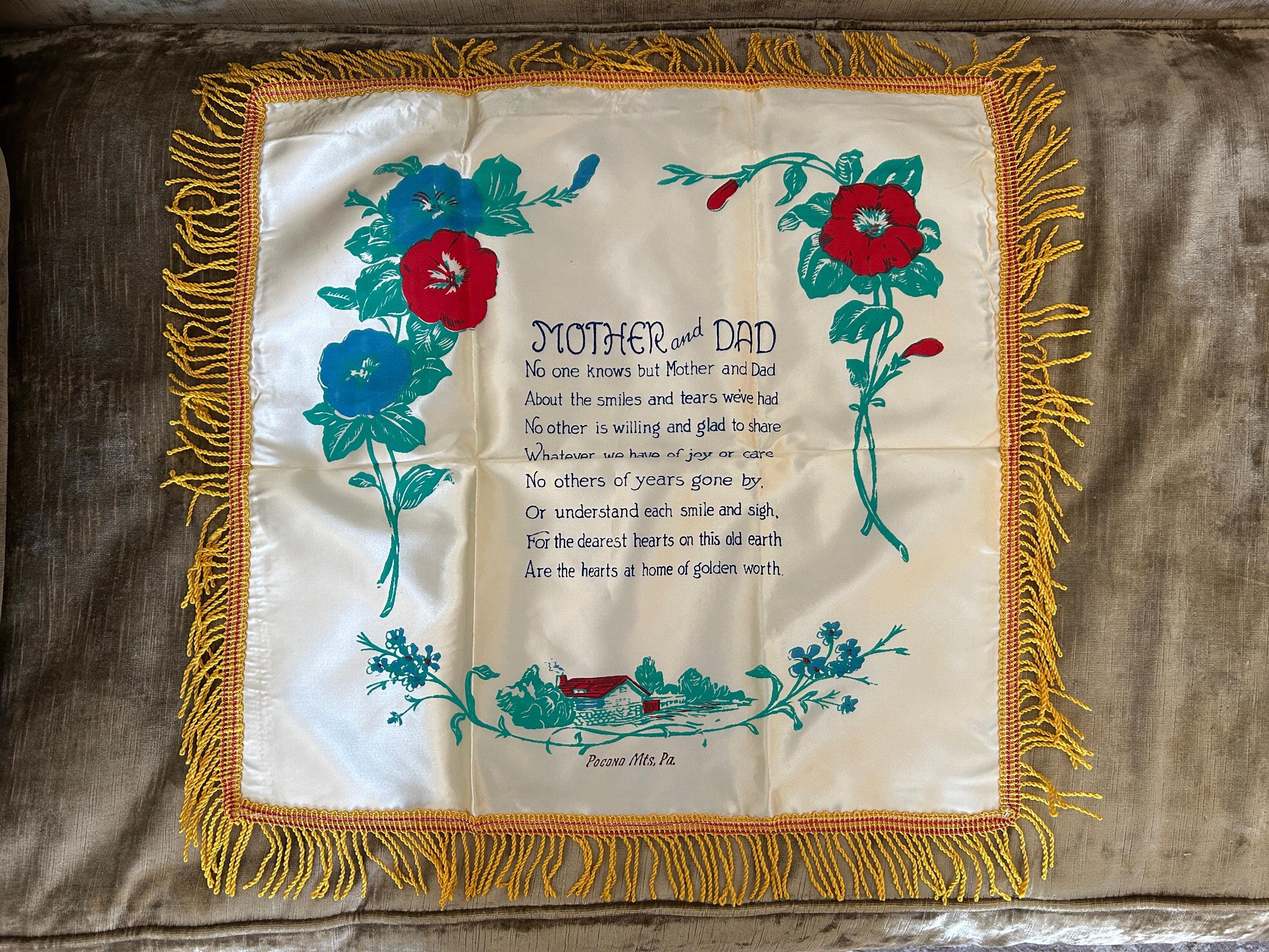 Vintage WWII Era Satin Souvenir Pillow Case “mother and Dad” - Etsy